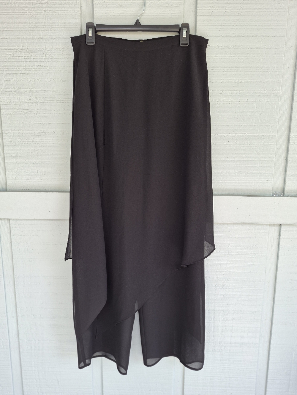 Notations Sheer Black Asymmetrical Layered Dress Pants Large Whimsygoth